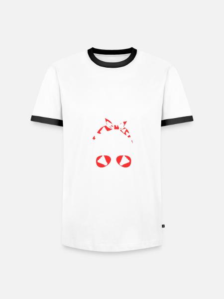 Federball Mama Mutter Badminton - Männer Kontrast-T-Shirt - Weiß/Schwarz