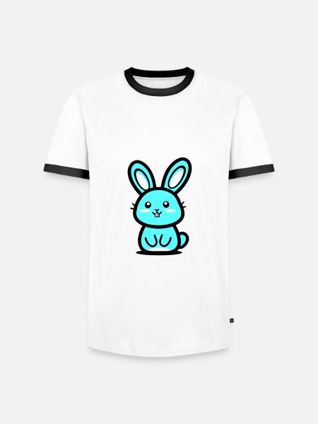 Bunny Easter Icon - Men's Ringer Shirt - white/black