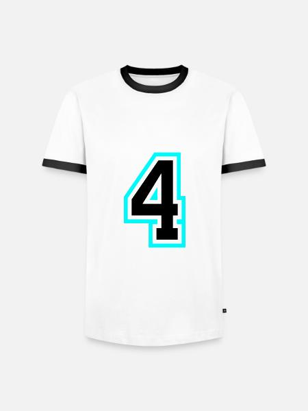 4 Symbole numérique - T-shirt contrasté Homme - blanc/noir