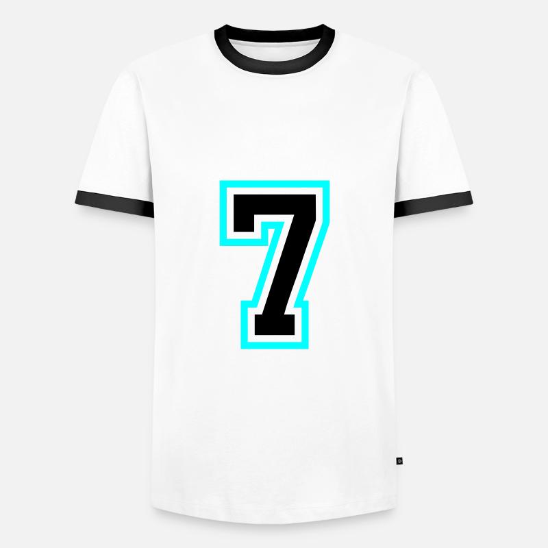 7 Number symbol - Men's Ringer Shirt - white/black