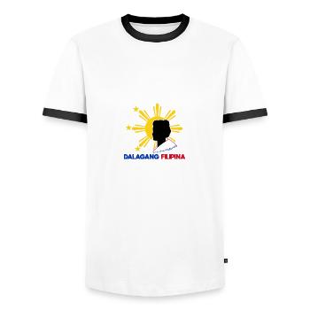 Philippines Filipina Flag Dalagang I Gift - Men's Ringer Shirt - white/black - Front - AI Model Female 172 light (172cm) & AI Model Male 178 dark (178cm)