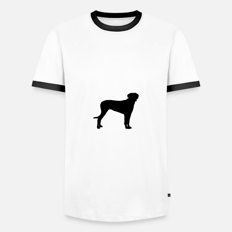RHODESIAN RIDGEBACK Silhouette - Männer Kontrast-T-Shirt - Weiß/Schwarz