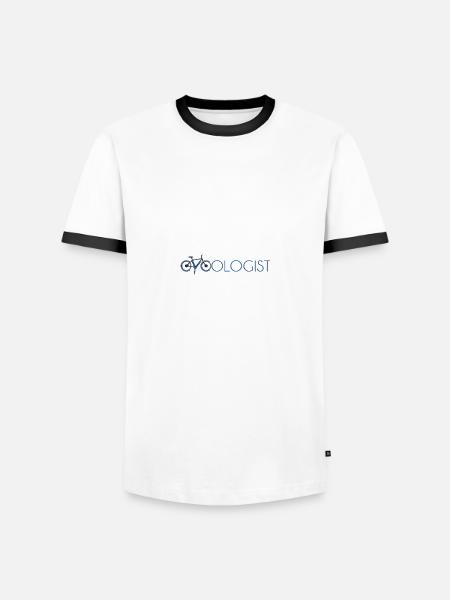 Cycologist - Männer Kontrast-T-Shirt - Weiß/Schwarz