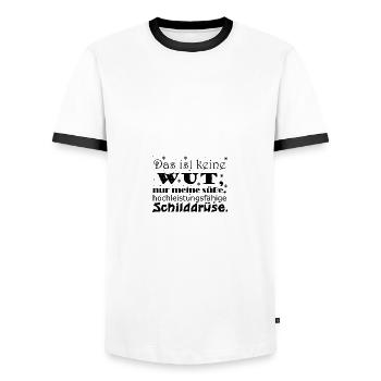 Schilddrüse Winter - Männer Kontrast-T-Shirt - Weiß/Schwarz - Vorne - AI Model Female 172 light (172cm) & AI Model Male 178 dark (178cm)