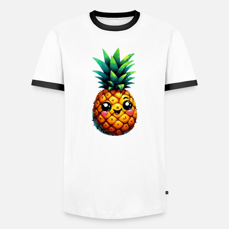 Pineapple - Men's Ringer Shirt - white/black
