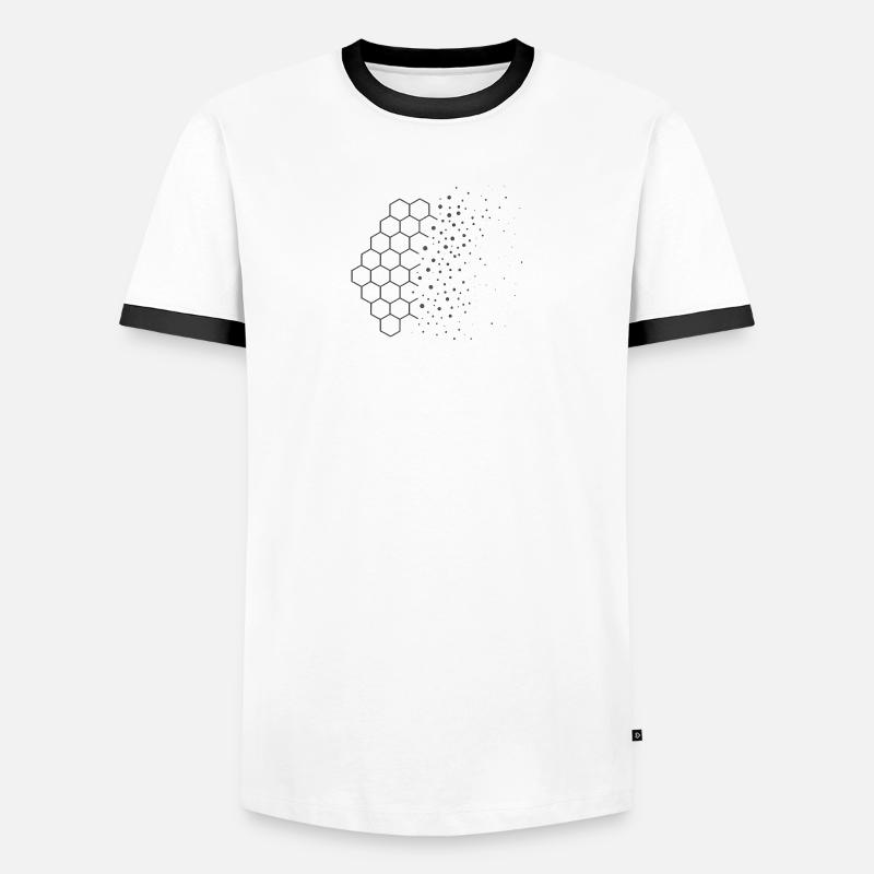 Entropy Drift – Physics Design - Men's Ringer Shirt - white/black