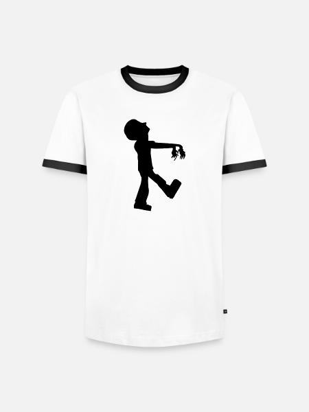 Zombie - Männer Kontrast-T-Shirt - Weiß/Schwarz