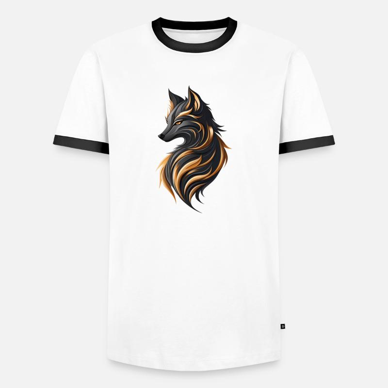 Fire Fox - Men's Ringer Shirt - white/black