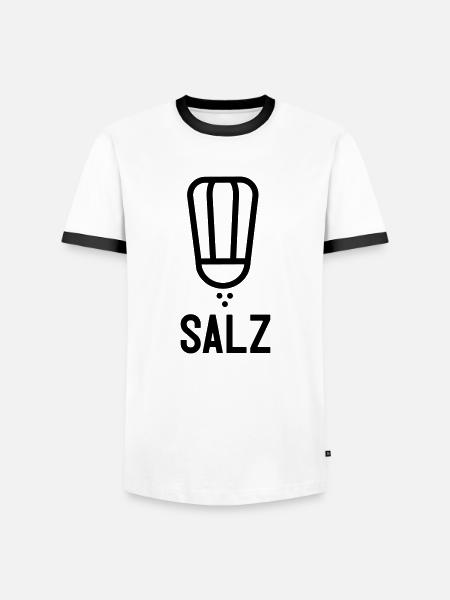 Salz - Männer Kontrast-T-Shirt - Weiß/Schwarz