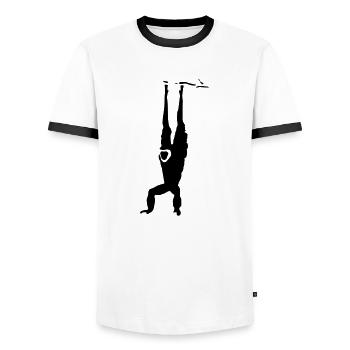 Gibbon - Männer Kontrast-T-Shirt - Weiß/Schwarz - Vorne - AI Model Female 172 light (172cm) & AI Model Male 178 dark (178cm)