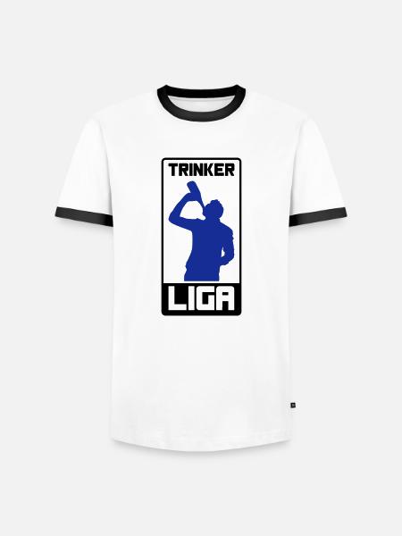 trinker liga - Männer Kontrast-T-Shirt - Weiß/Schwarz