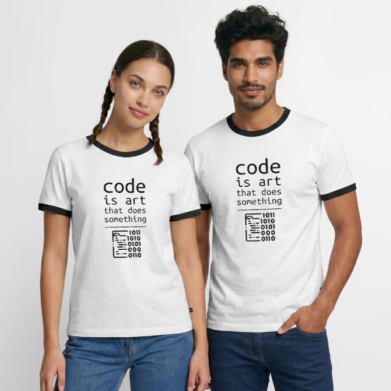 Code coder developer programmer gift Men's Ringer Shirt