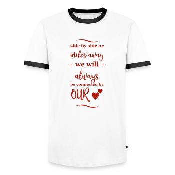 Beste Freunde - Männer Kontrast-T-Shirt - Weiß/Schwarz - Vorne - AI Model Female 172 light (172cm) & AI Model Male 178 dark (178cm)