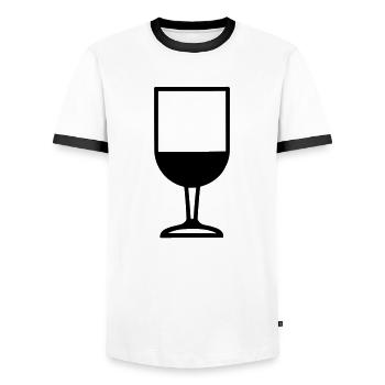 Einfaches Trinkglas - Männer Kontrast-T-Shirt - Weiß/Schwarz - Vorne - AI Model Female 172 light (172cm) & AI Model Male 178 dark (178cm)