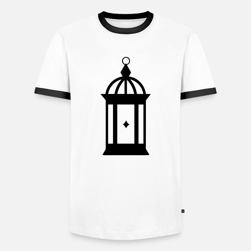 lantern - Men's Ringer Shirt - white/black