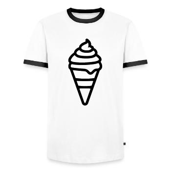 Glace - Men's Ringer Shirt - white/black - Front - AI Model Female 172 light (172cm) & AI Model Male 178 dark (178cm)
