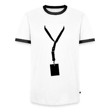 cordon - lanyard - T-shirt contrasté Homme - blanc/noir - Devant - AI Model Female 172 light (172cm) & AI Model Male 178 dark (178cm)