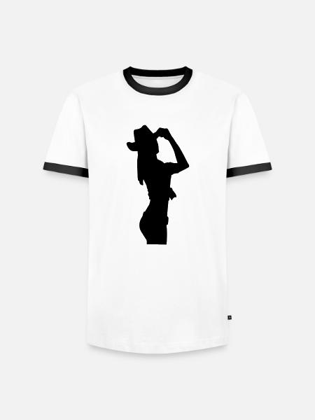 Cowboy - Men's Ringer Shirt - white/black