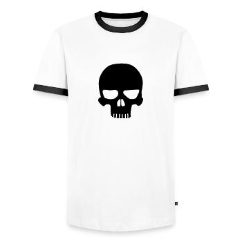 Totenkopf / skull - Men's Ringer Shirt - white/black - Front - AI Model Female 172 light (172cm) & AI Model Male 178 dark (178cm)