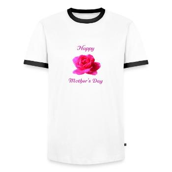 Mother's Day Mothers day - Men's Ringer Shirt - white/black - Front - AI Model Female 172 light (172cm) & AI Model Male 178 dark (178cm)