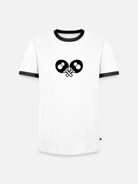 Funny Table Tennis Rackets - Men's Ringer Shirt - white/black
