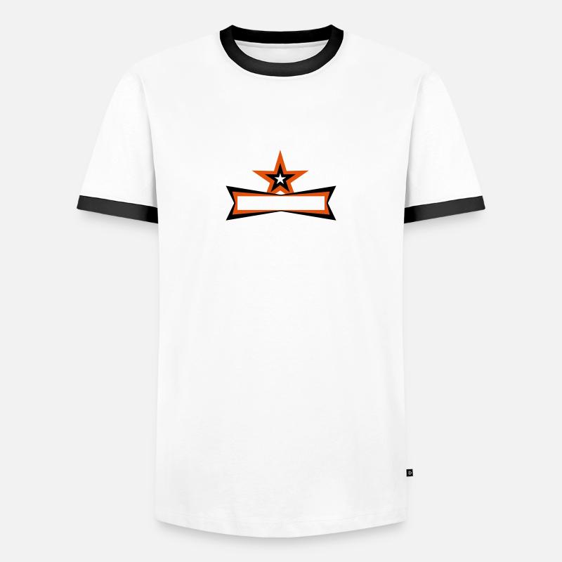 Star Frame - Männer Kontrast-T-Shirt - Weiß/Schwarz