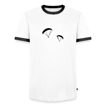 Gleitschirm,Paraglider,Paragliding,Fliegen,Drachen - Männer Kontrast-T-Shirt - Weiß/Schwarz - Vorne - AI Model Female 172 light (172cm) & AI Model Male 178 dark (178cm)