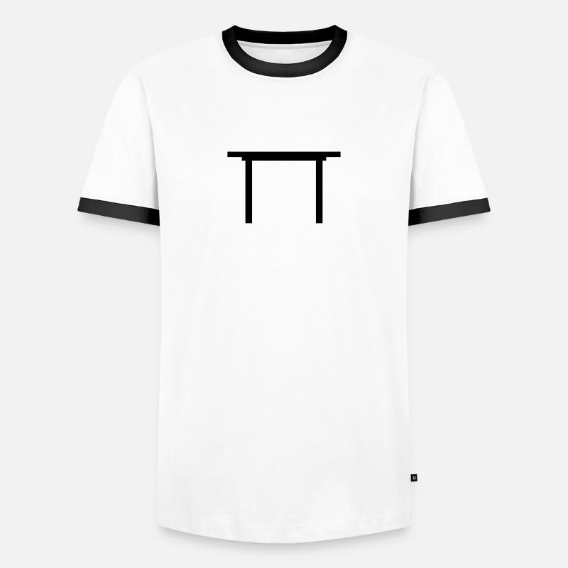 Table - Männer Kontrast-T-Shirt - Weiß/Schwarz