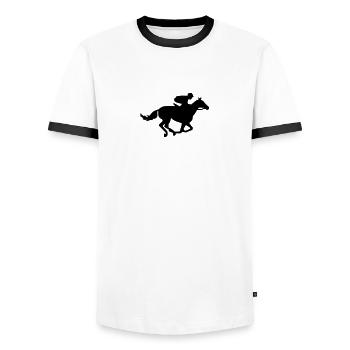 Riding - Men's Ringer Shirt - white/black - Front - AI Model Female 172 light (172cm) & AI Model Male 178 dark (178cm)