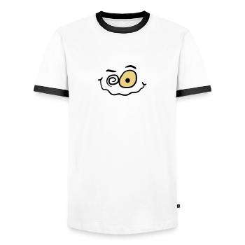 Sourire drôle fou fou - T-shirt contrasté Homme - blanc/noir - Devant - AI Model Female 172 light (172cm) & AI Model Male 178 dark (178cm)