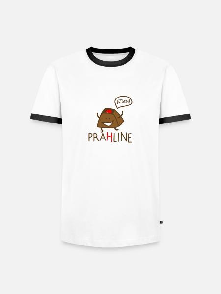Praline - Männer Kontrast-T-Shirt - Weiß/Schwarz