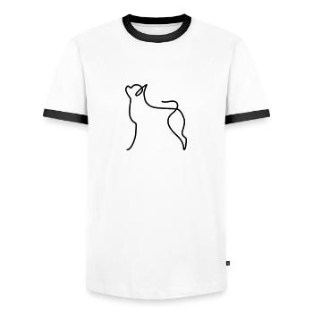 Chihuahua - Men's Ringer Shirt - white/black - Front - AI Model Female 172 light (172cm) & AI Model Male 178 dark (178cm)