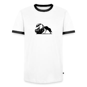 Dung Beetle - Men's Ringer Shirt - white/black - Front - AI Model Female 172 light (172cm) & AI Model Male 178 dark (178cm)