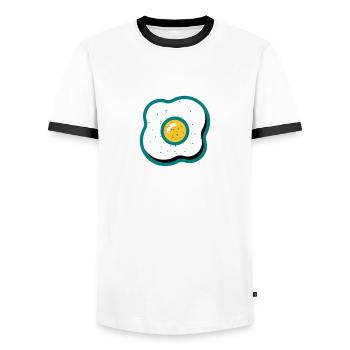 frit - T-shirt contrasté Homme - blanc/noir - Devant - AI Model Female 172 light (172cm) & AI Model Male 178 dark (178cm)