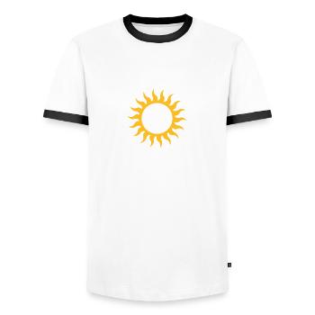 Sonne - Männer Kontrast-T-Shirt - Weiß/Schwarz - Vorne - AI Model Female 172 light (172cm) & AI Model Male 178 dark (178cm)