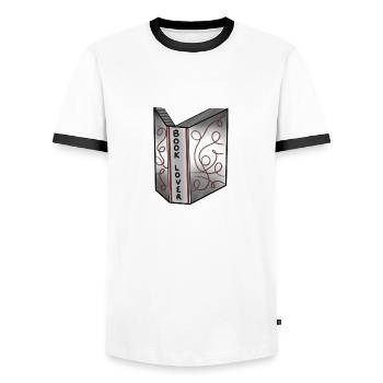 Book Lover - Men's Ringer Shirt - white/black - Front - AI Model Female 172 light (172cm) & AI Model Male 178 dark (178cm)