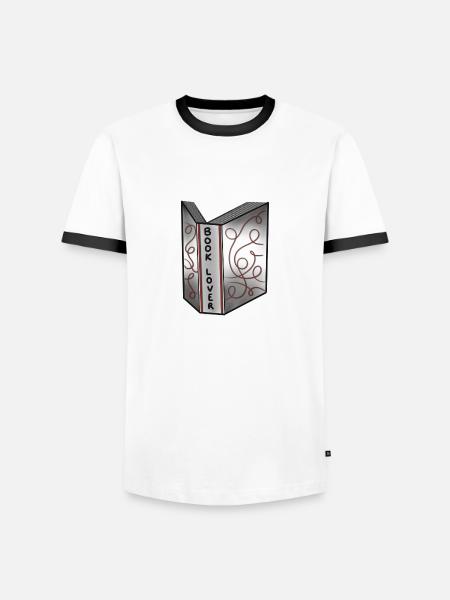 Book Lover - Men's Ringer Shirt - white/black
