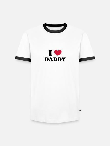 I Love Daddy - T-shirt contrasté Homme - blanc/noir