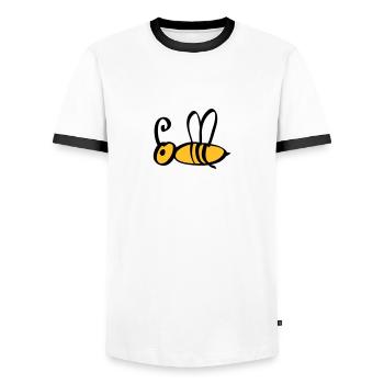 bee / honeybee 2c - T-shirt contrasté Homme - blanc/noir - Devant - AI Model Female 172 light (172cm) & AI Model Male 178 dark (178cm)