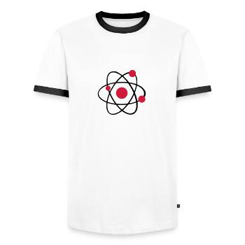 Atome - T-shirt contrasté Homme - blanc/noir - Devant - AI Model Female 172 light (172cm) & AI Model Male 178 dark (178cm)