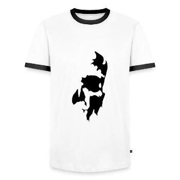 Skull - Männer Kontrast-T-Shirt - Weiß/Schwarz - Vorne - AI Model Female 172 light (172cm) & AI Model Male 178 dark (178cm)