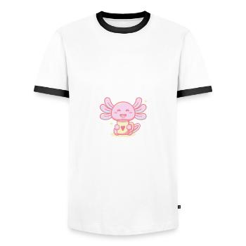 Parteianforderung laden niemanden ein. - Männer Kontrast-T-Shirt - Weiß/Schwarz - Vorne - AI Model Female 172 light (172cm) & AI Model Male 178 dark (178cm)