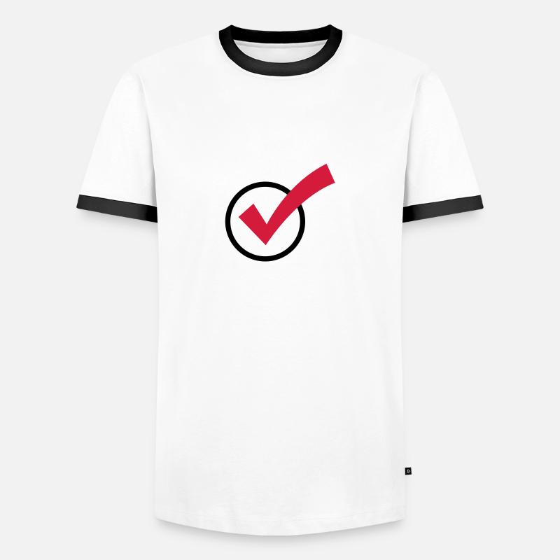 Ein Häkchen - Männer Kontrast-T-Shirt - Weiß/Schwarz