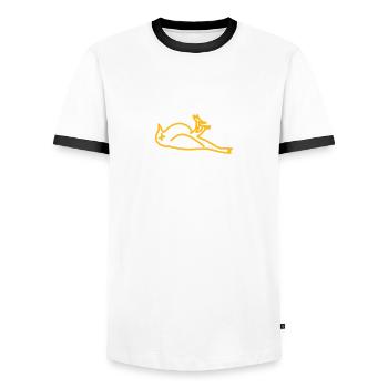 dead bird - T-shirt contrasté Homme - blanc/noir - Devant - AI Model Female 172 light (172cm) & AI Model Male 178 dark (178cm)