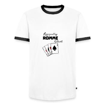 Chemise officielle Rummy - T-shirt contrasté Homme - blanc/noir - Devant - AI Model Female 172 light (172cm) & AI Model Male 178 dark (178cm)