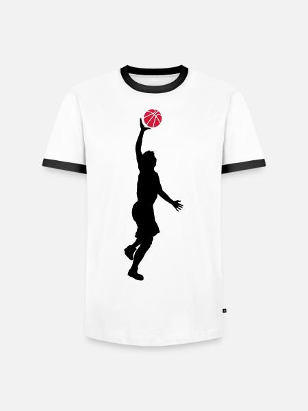 basketball - T-shirt contrasté Homme - blanc/noir