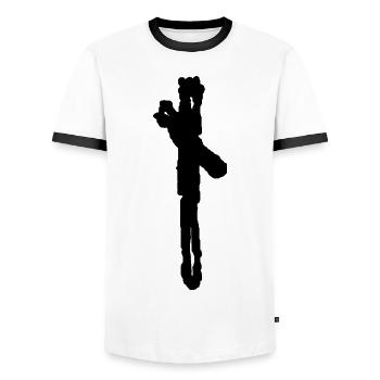 Elder Futhark Rune Naudhiz - Buchstabe N - Männer Kontrast-T-Shirt - Weiß/Schwarz - Vorne - AI Model Female 172 light (172cm) & AI Model Male 178 dark (178cm)