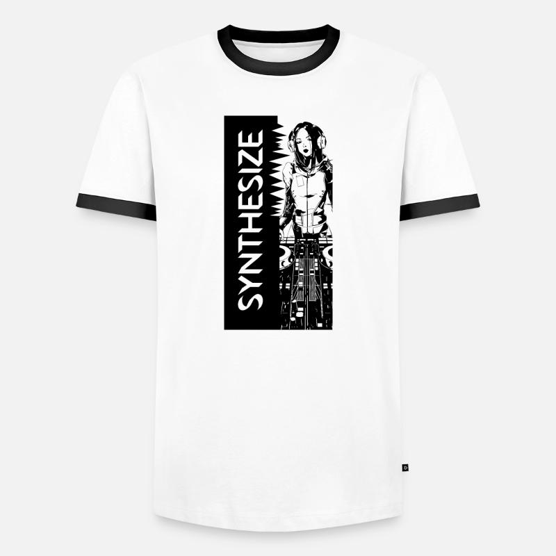 Synth - Männer Kontrast-T-Shirt - Weiß/Schwarz
