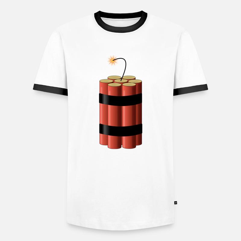Dynamite TNT - Men's Ringer Shirt - white/black