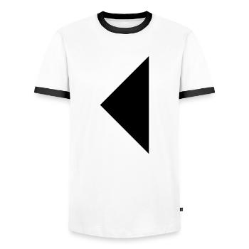 Dreieck - Männer Kontrast-T-Shirt - Weiß/Schwarz - Vorne - AI Model Female 172 light (172cm) & AI Model Male 178 dark (178cm)
